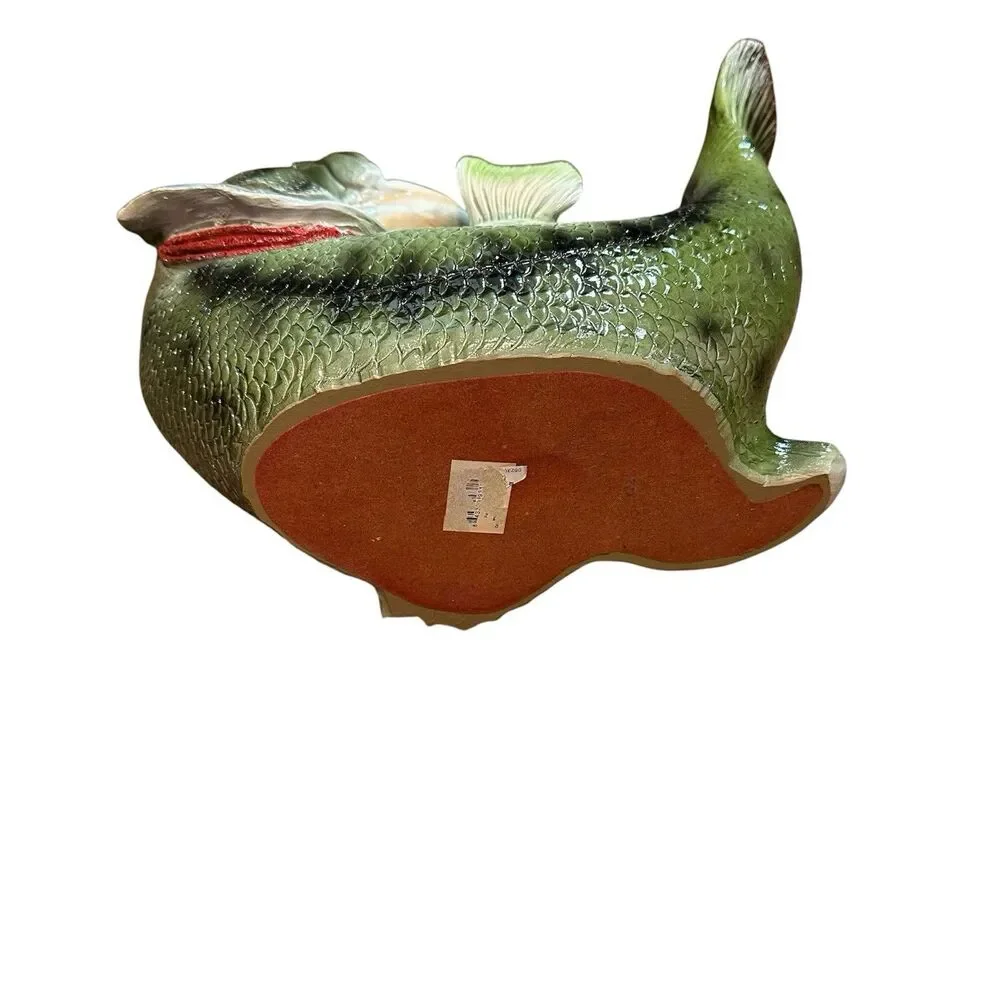 Bass Fish Wine Bottle Holder Decorative Kitchen Bar Display Rustic Gift
